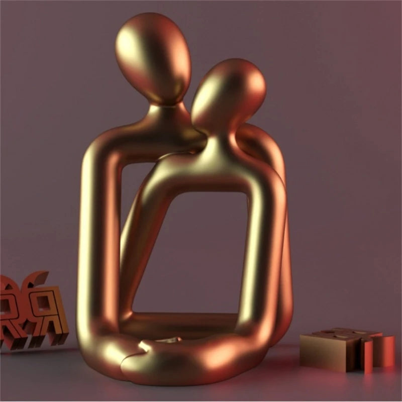 Abstract Couple Resin Love Sculpture
