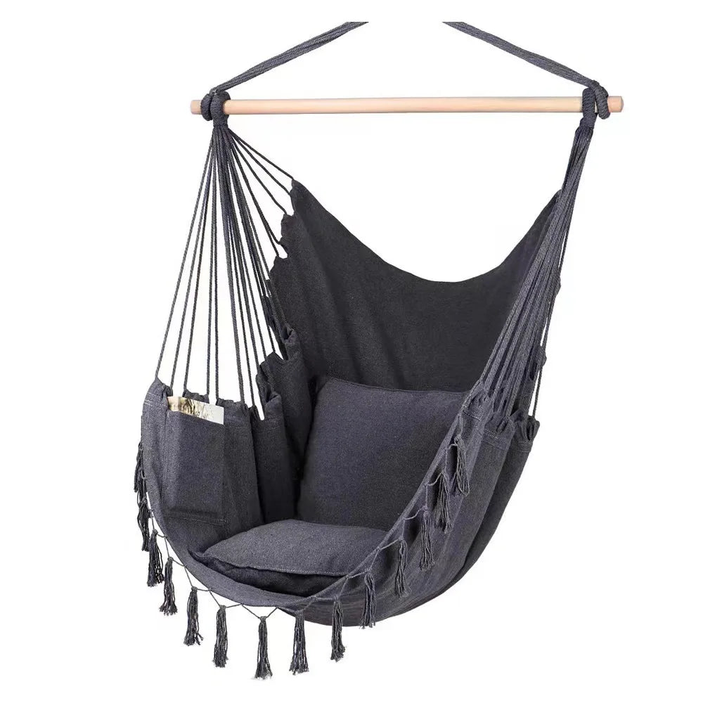 Macrame Hanging Chair with Pillows