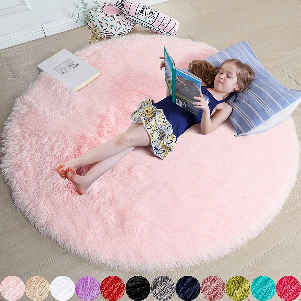 Fluffy Round Plush Area Rug