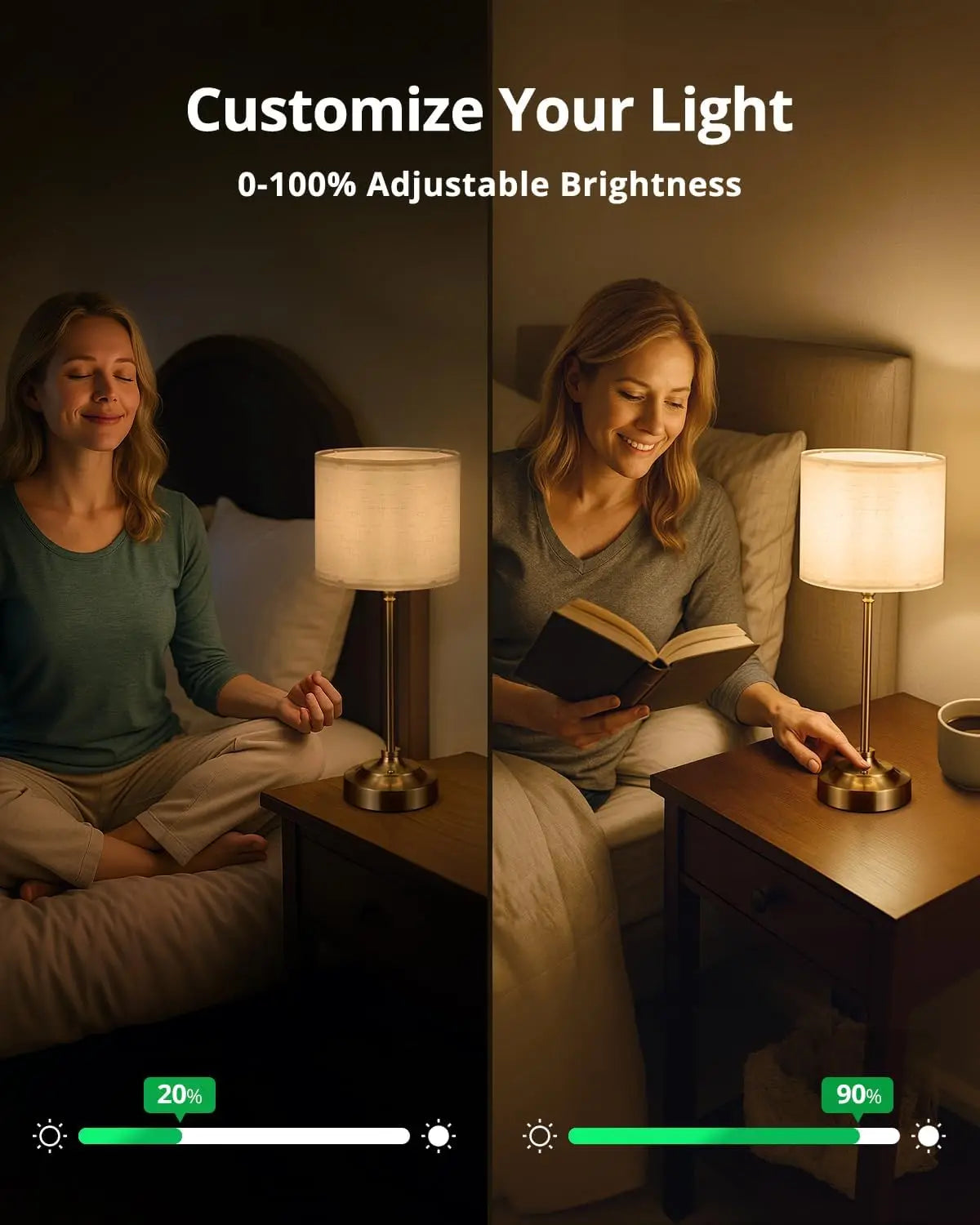 Rechargeable Cordless Table Lamp with Dimmer
