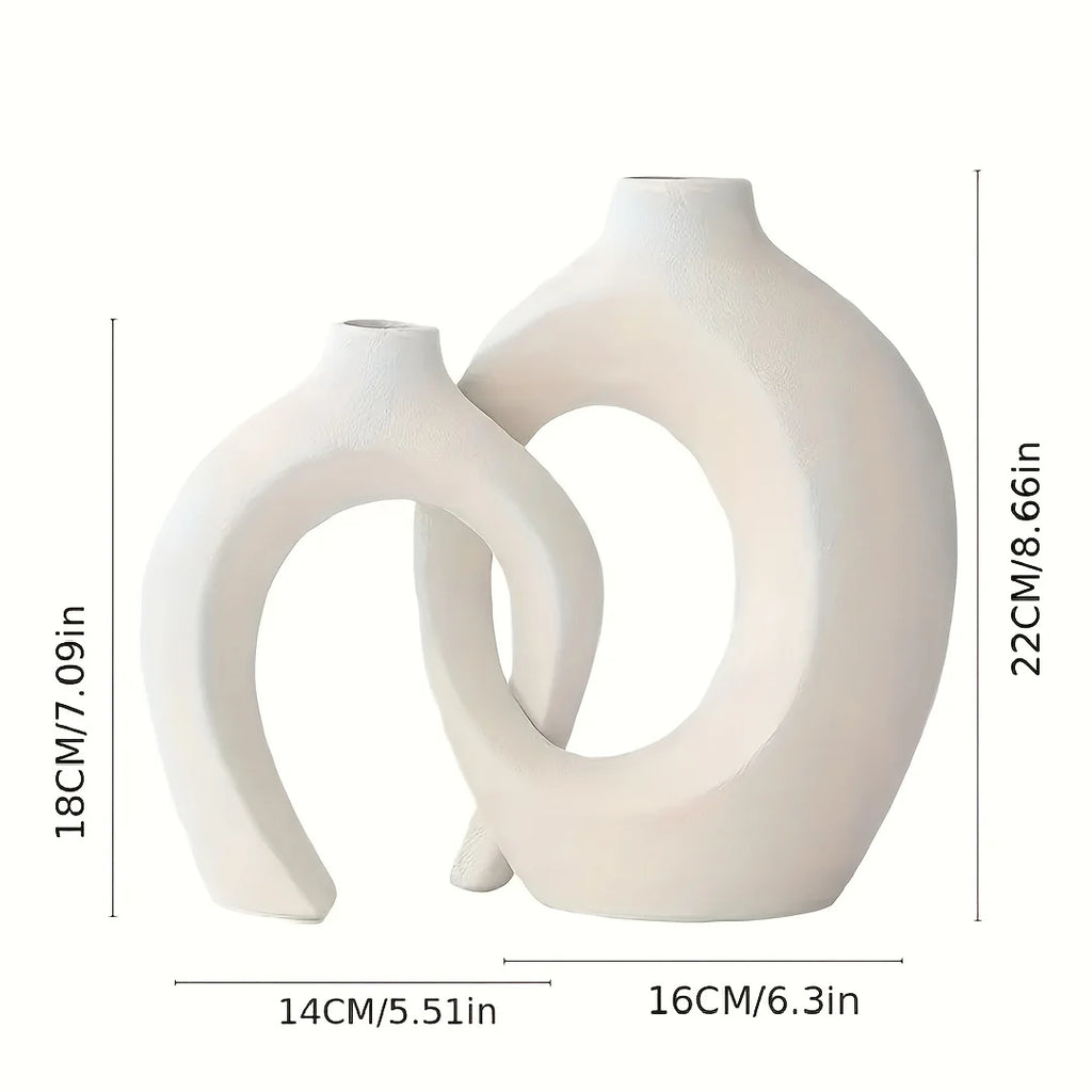 Nordic Modern Hollow Ceramic Vase Set