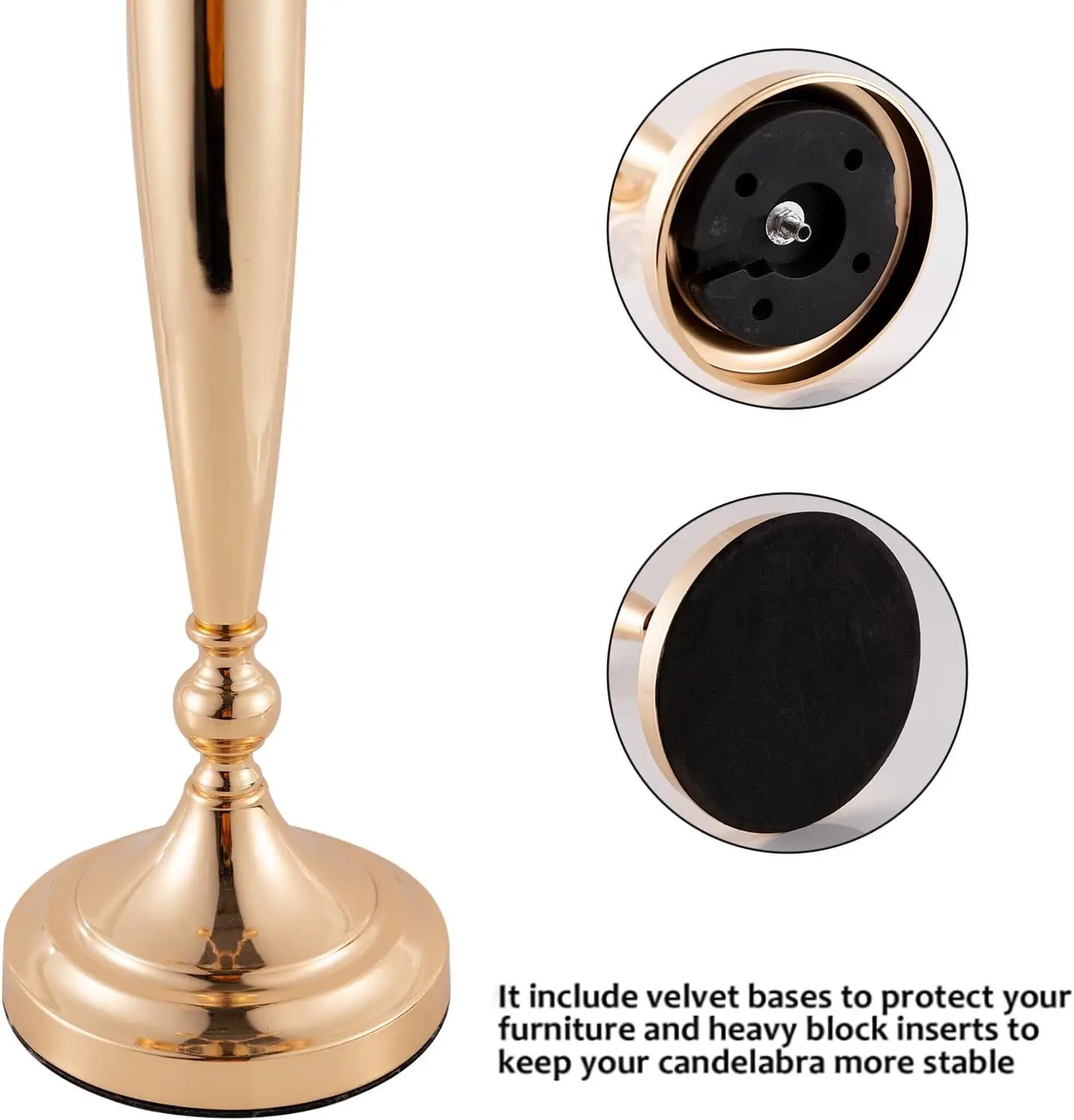 4Pcs 5 Arm Gold Candelabra Candle Holder