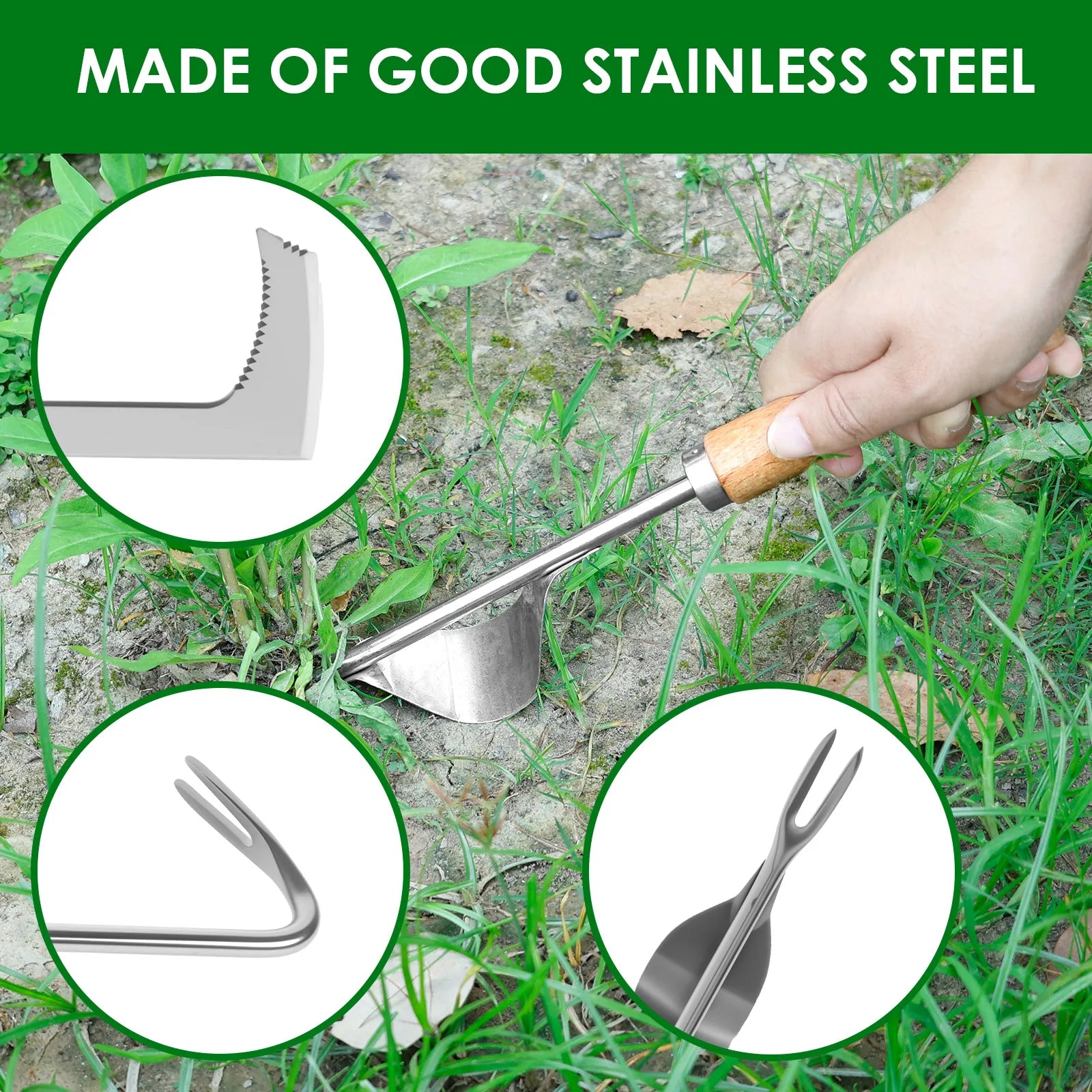 4PCS Stainless Steel Garden Weeder Set