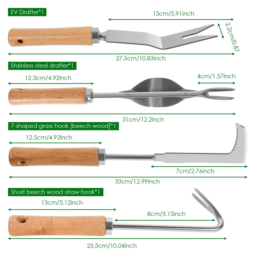4PCS Stainless Steel Garden Weeder Set