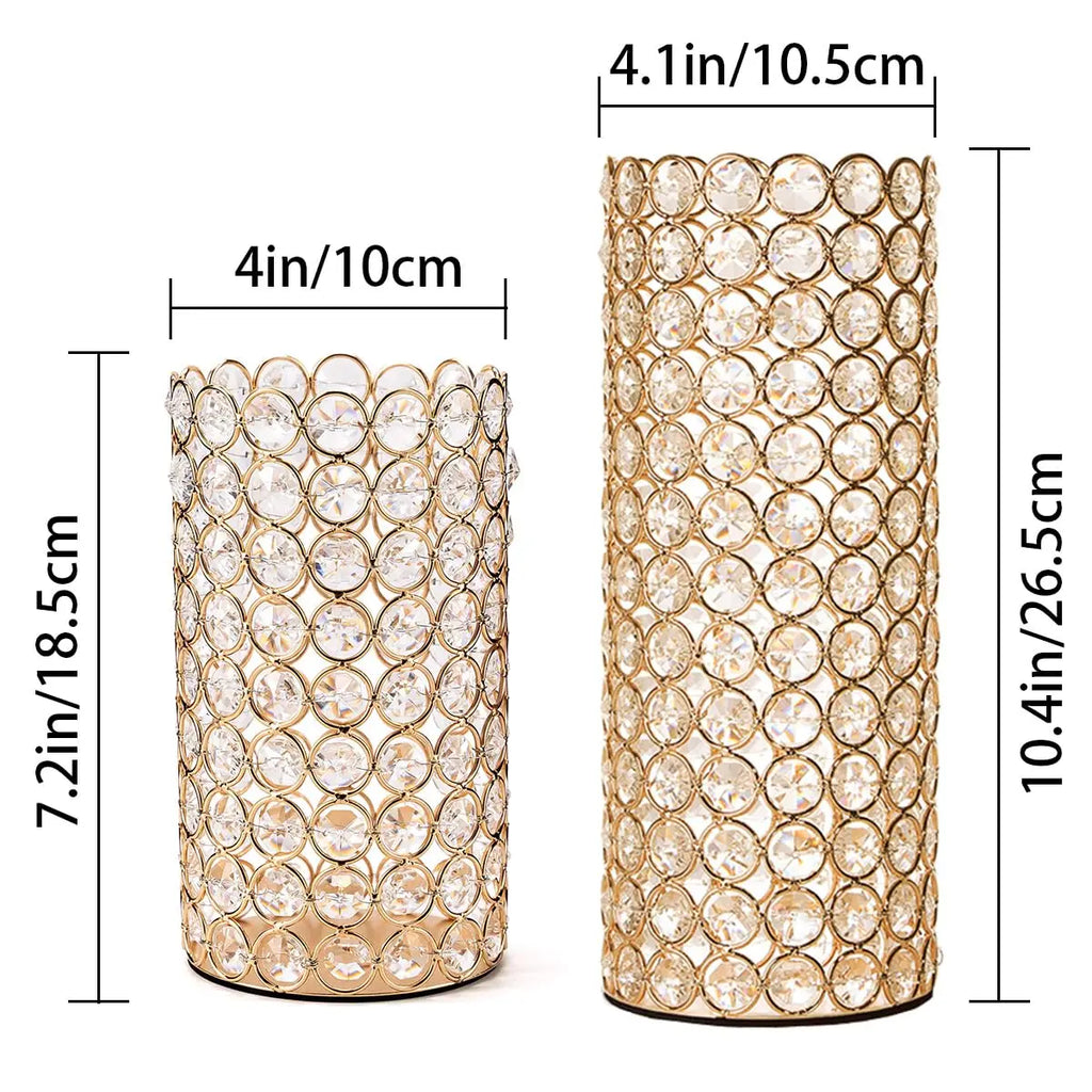 Gold Crystal Candle Holder Vase