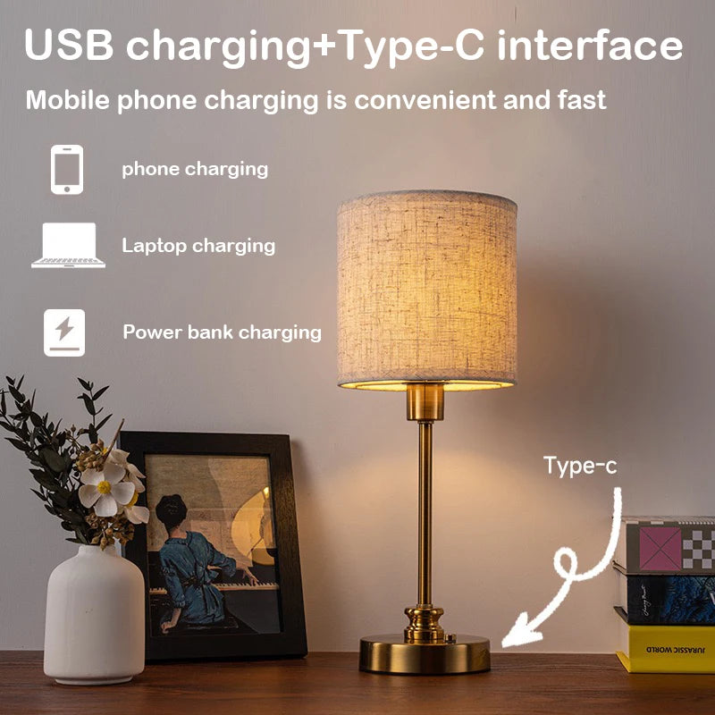 Rechargeable Cordless Table Lamp with Dimmer