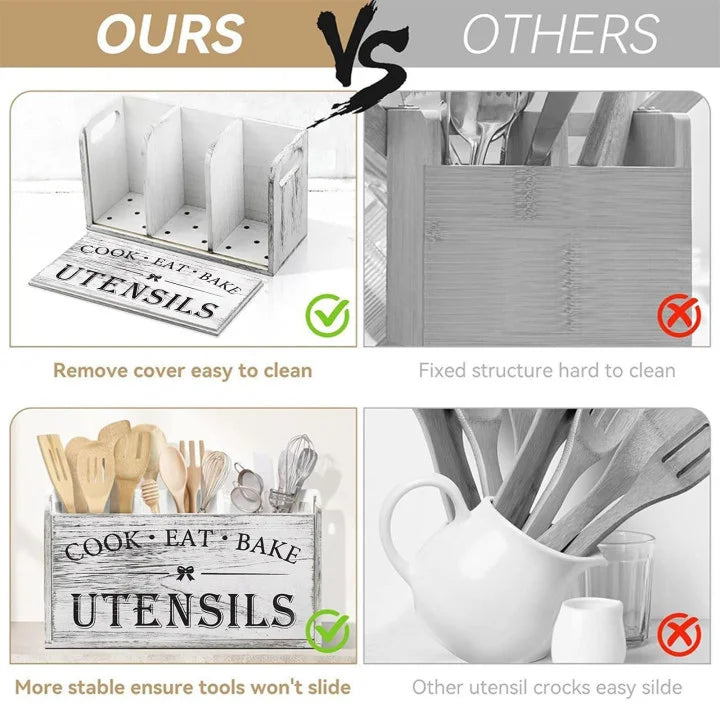 5-Piece Wooden Cutlery Storage Box