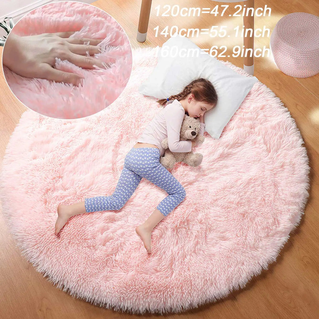 Fluffy Round Plush Area Rug