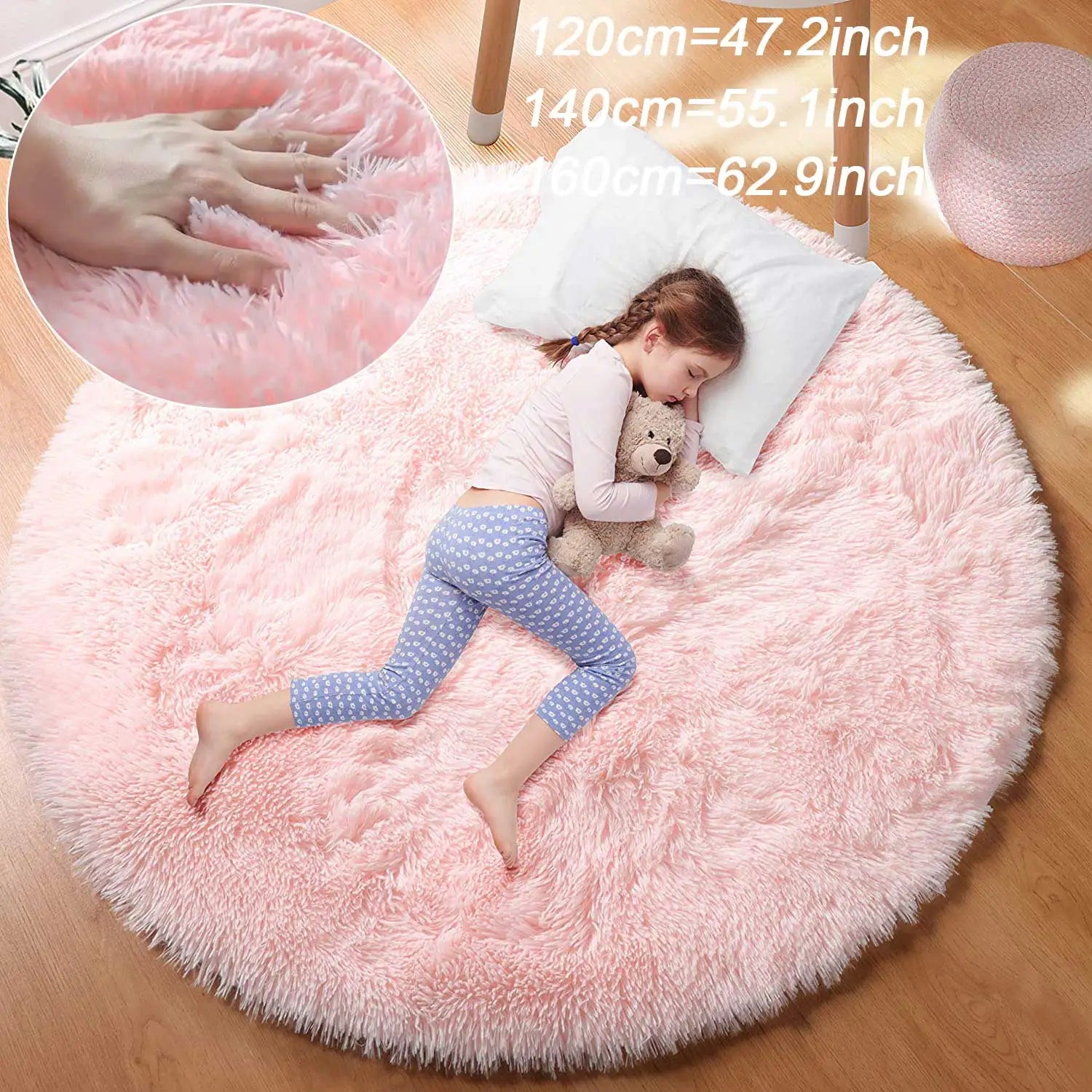 Fluffy Round Plush Area Rug
