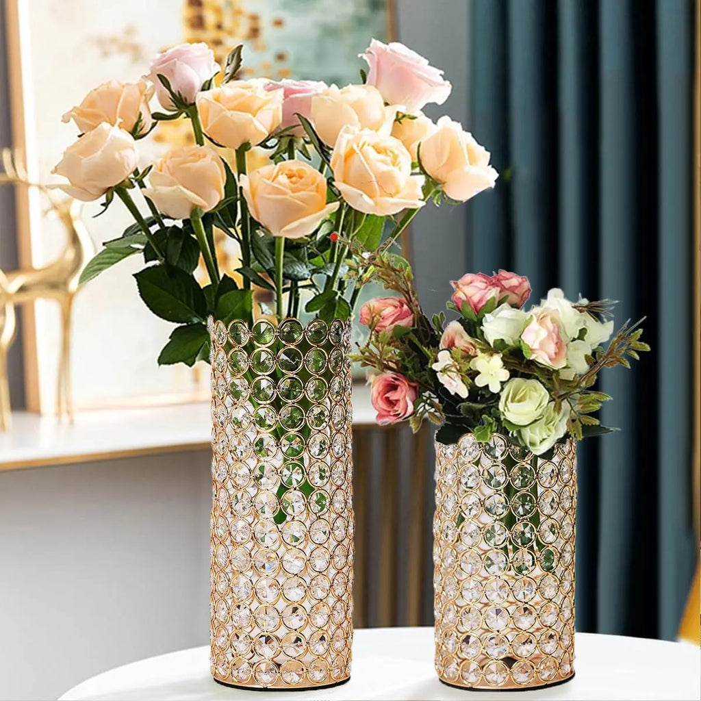 Gold Crystal Candle Holder Vase