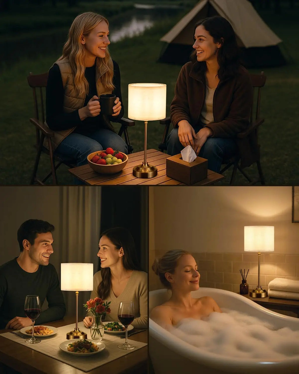 Rechargeable Cordless Table Lamp with Dimmer